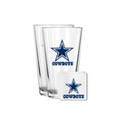 2 Pack Pint and Coasters Set| Dallas Cowboys