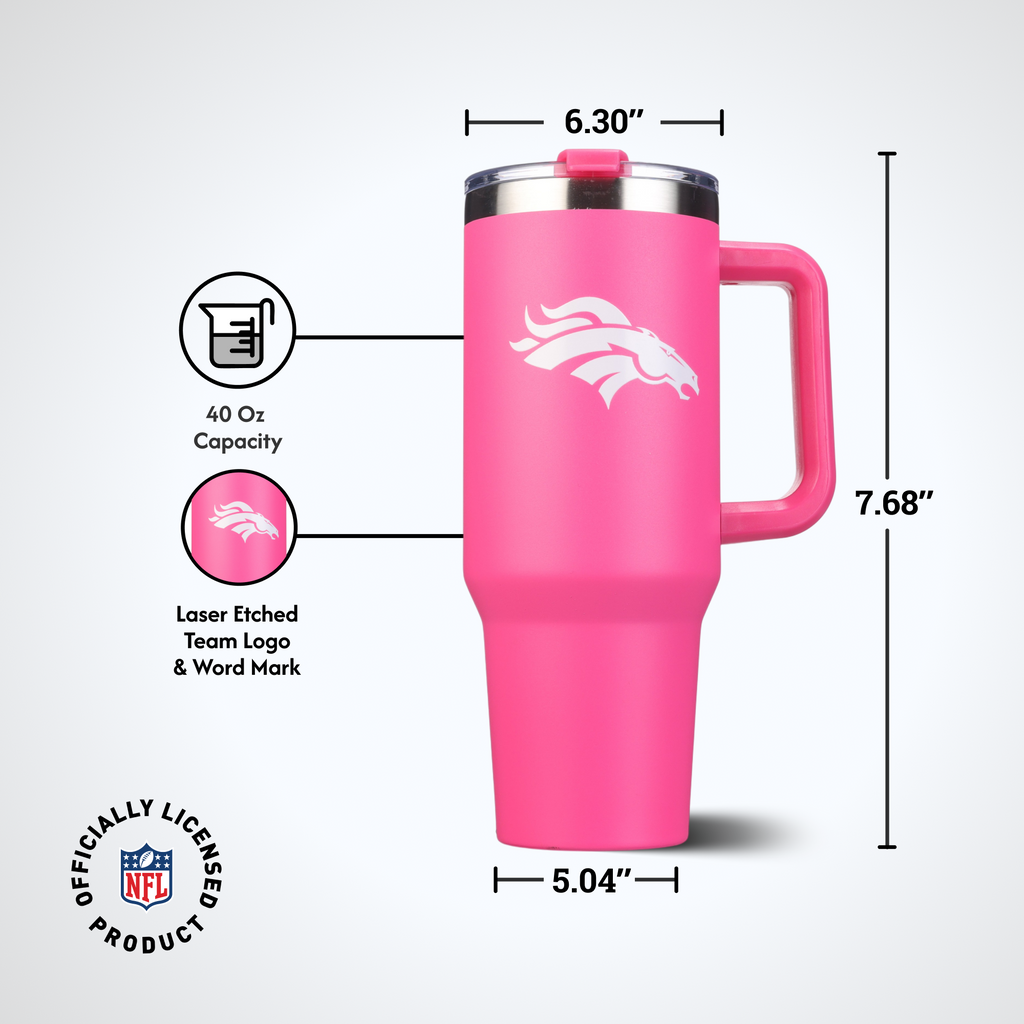 40oz Pink Game Day Tumbler I | Denver Broncos
