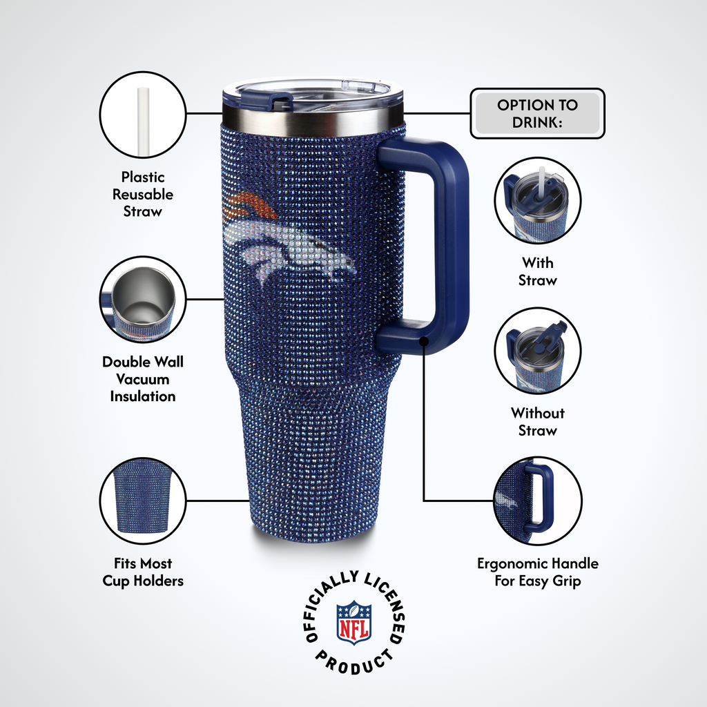 40oz TC Bling Game Day Tumbler I | Denver Broncos
