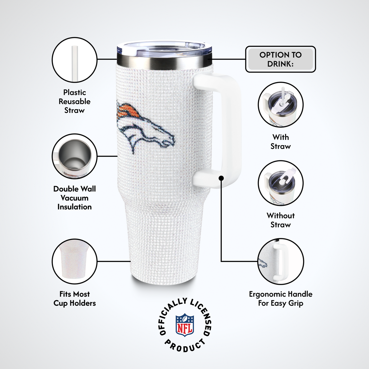 40oz Bling Collosal Tumbler | Denver Broncos