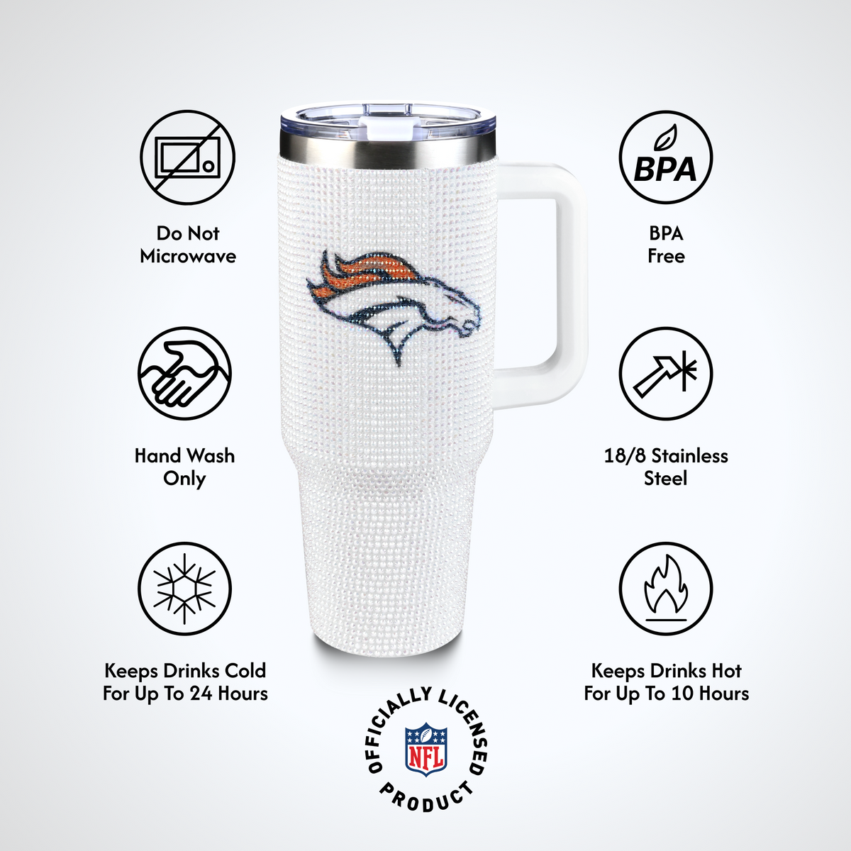 40oz Bling Collosal Tumbler | Denver Broncos