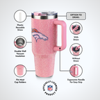 40oz Pink Bling Game Day Tumbler I | Denver Broncos