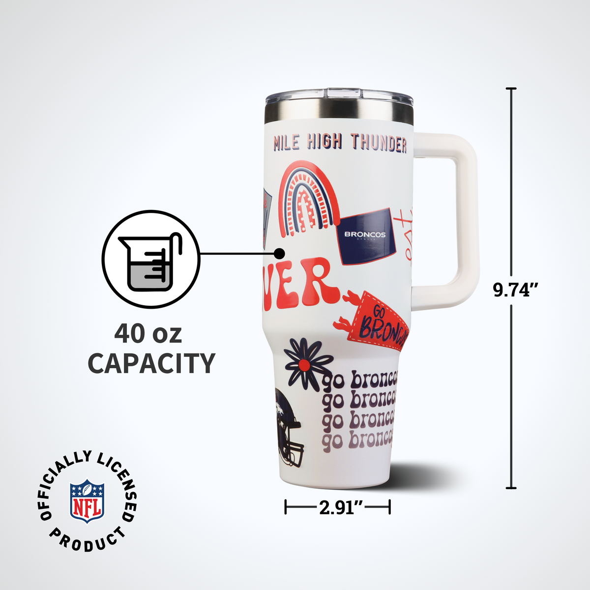 40oz Team Spirit Game Day Tumbler I | Denver Broncos