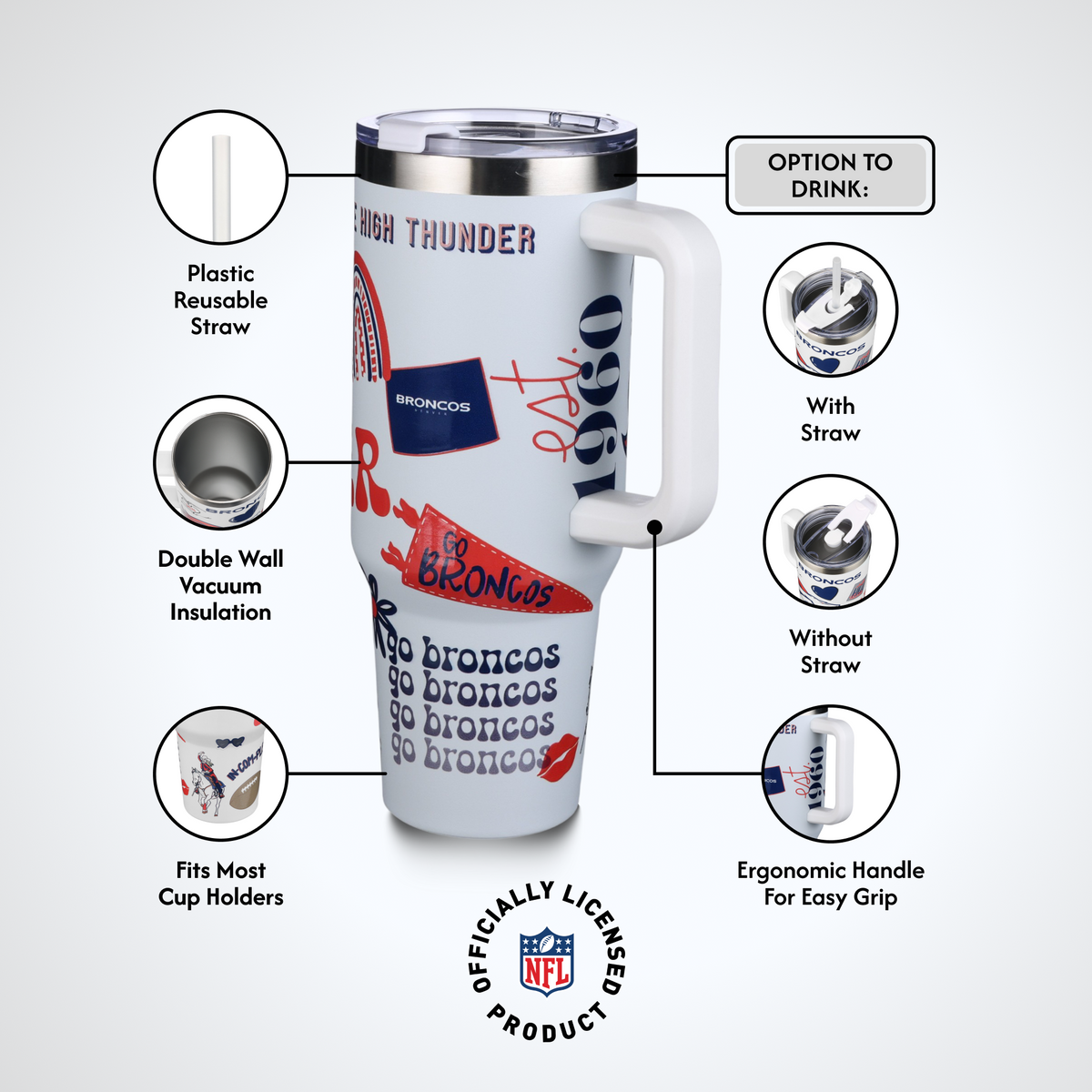40oz Team Spirit Game Day Tumbler I | Denver Broncos