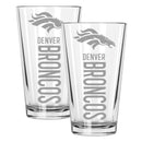 2pk 16oz Pint Glass Pinnacel Design | Denver Broncos
