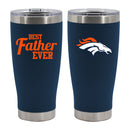 20oz Navy Stainless Steel Tumbler, Direct Print, Best Dad Ever Design, Denver Broncos