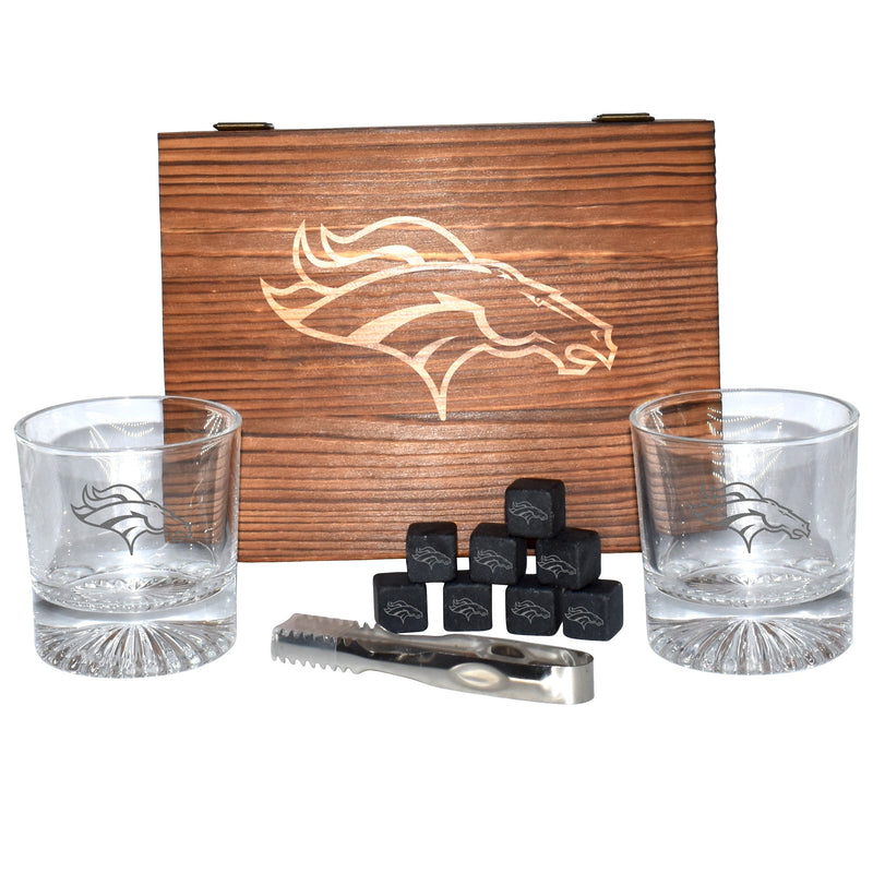 Wood Boxed Drinkware Set | Denver Broncos