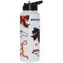 Broncos 34oz Bow White Quencher Water Bottle 