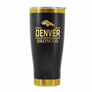 24 oz Stainless Steel Tumbler with Gold Accents & Etched Classic Crew Team Design, Denver Broncos