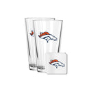 2 Pack Pint and Coasters Set | Denver Broncos