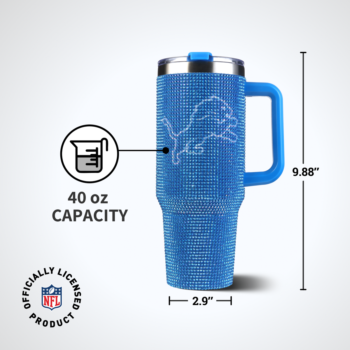 40oz TC Bling Game Day Tumbler I | Detroit Lions