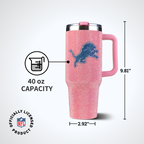 40oz Pink Bling Game Day Tumbler I | Detroit Lions