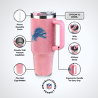 40oz Pink Bling Game Day Tumbler I | Detroit Lions