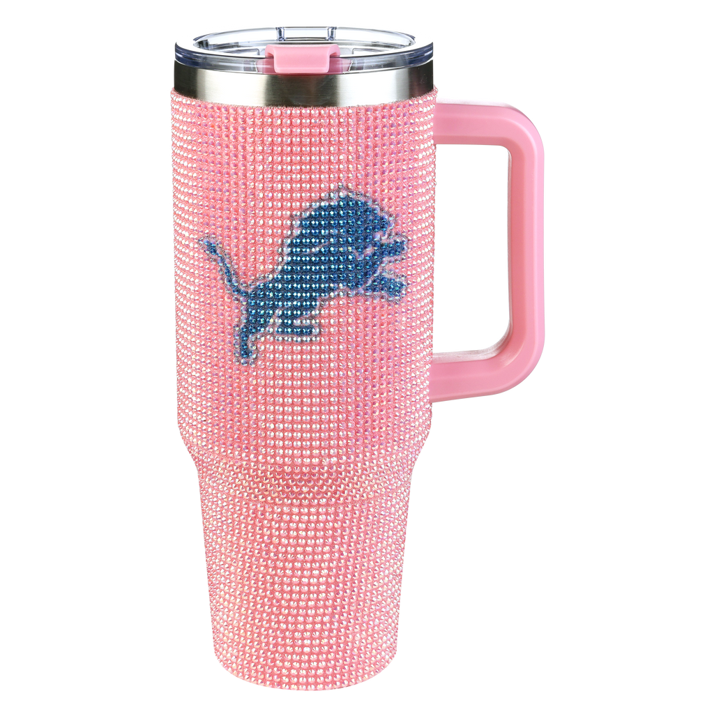 40oz Pink Bling Game Day Tumbler I | Detroit Lions