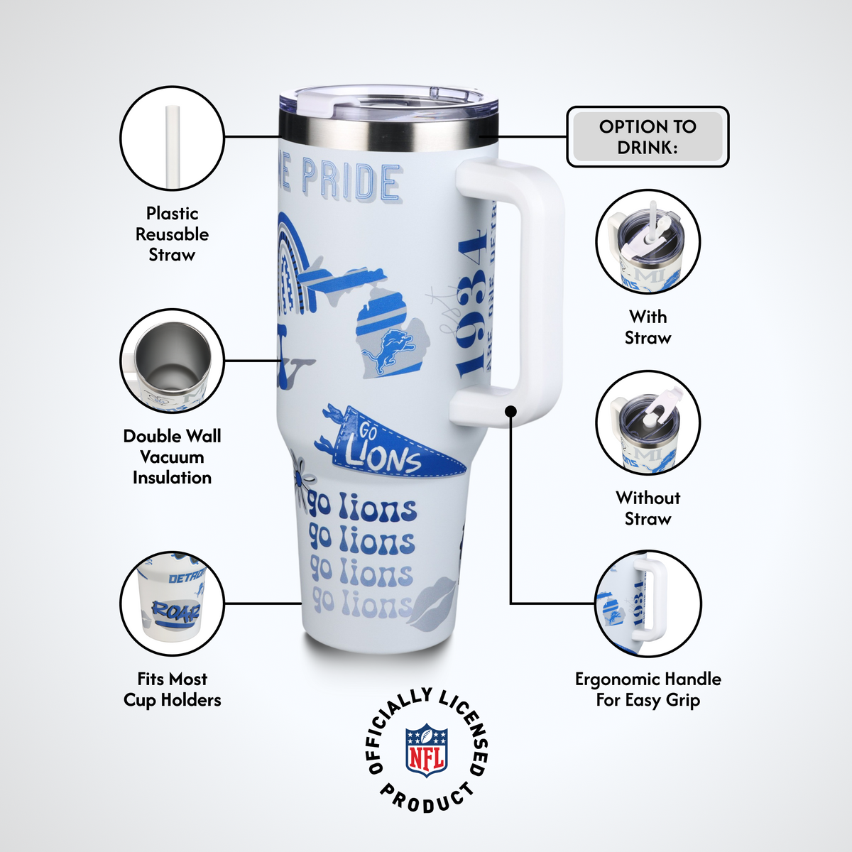 40oz Team Spirit Game Day Tumbler I | Detroit Lions