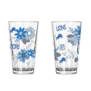 2pk 16oz Pint Glass, DP, Flowers | Detroit Lions