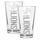 2pk 16oz Pint Glass Pinnacel Design | Detroit Lions