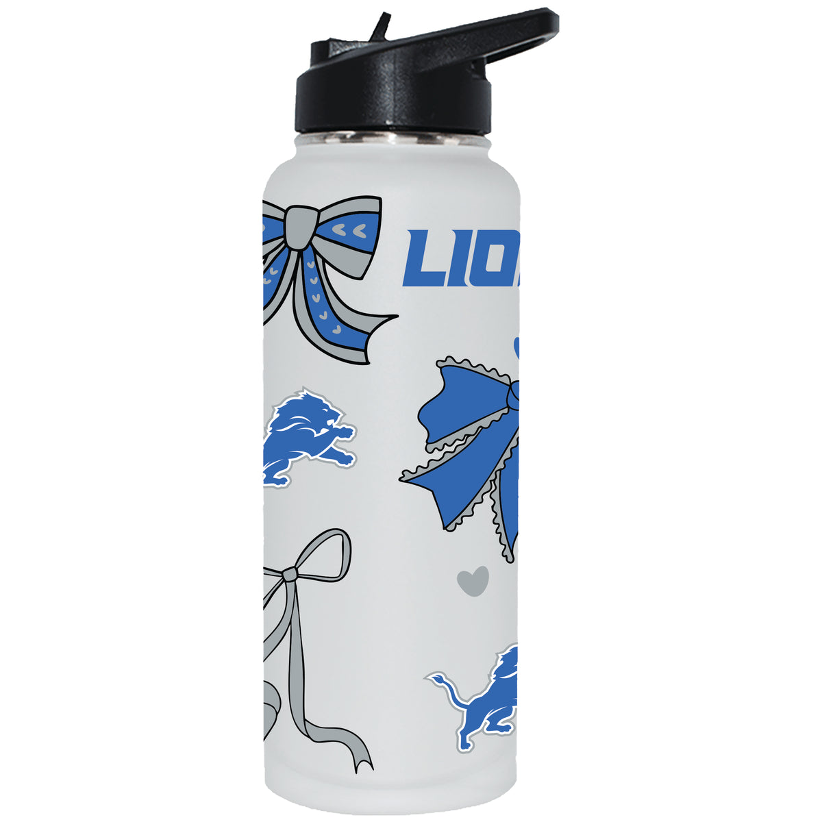  Lions 34oz Bow White Quencher Water Bottle 