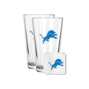 2 Pack Pint and Coasters Set| Detroit Lions