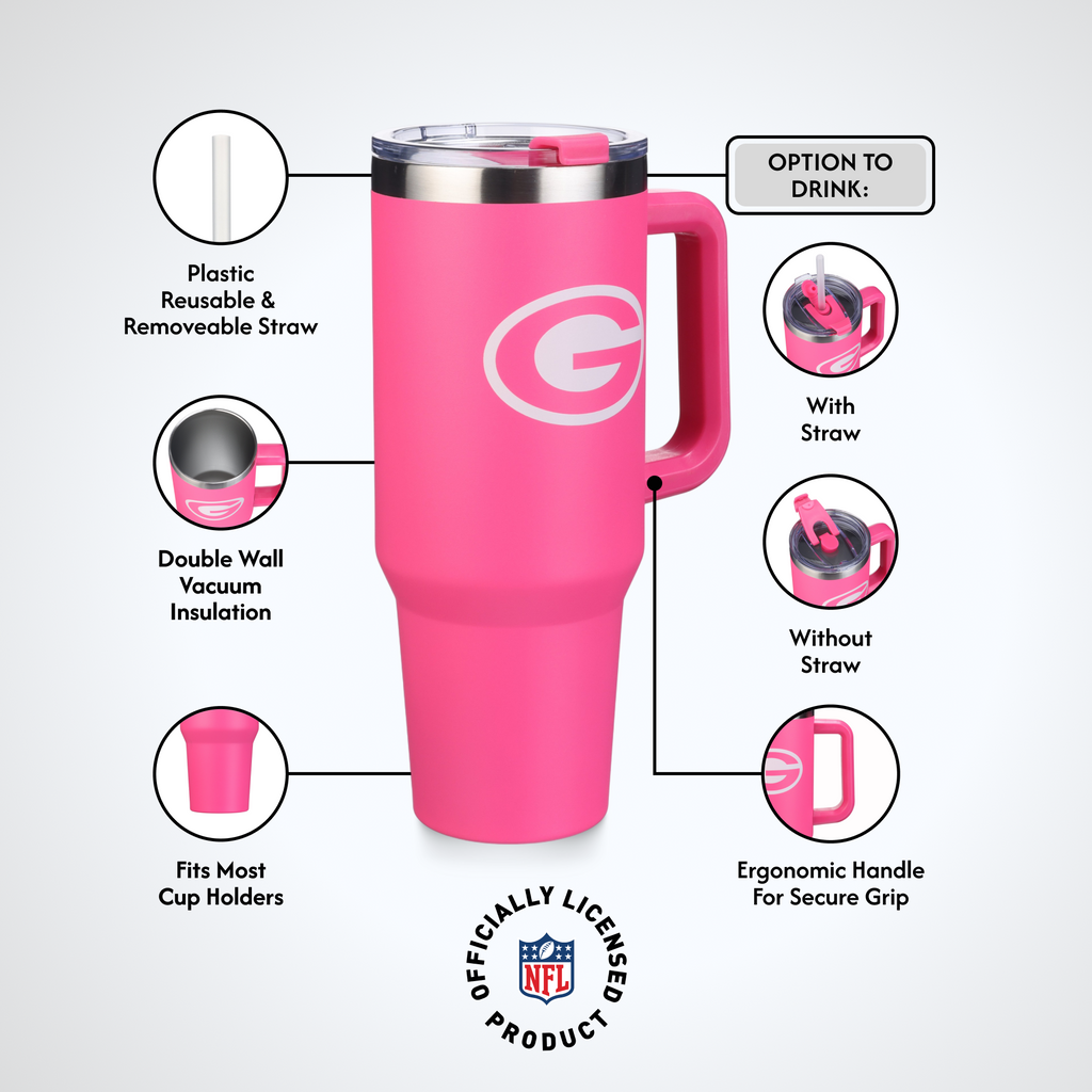 40oz Pink Game Day Tumbler I | Green Bay Packers