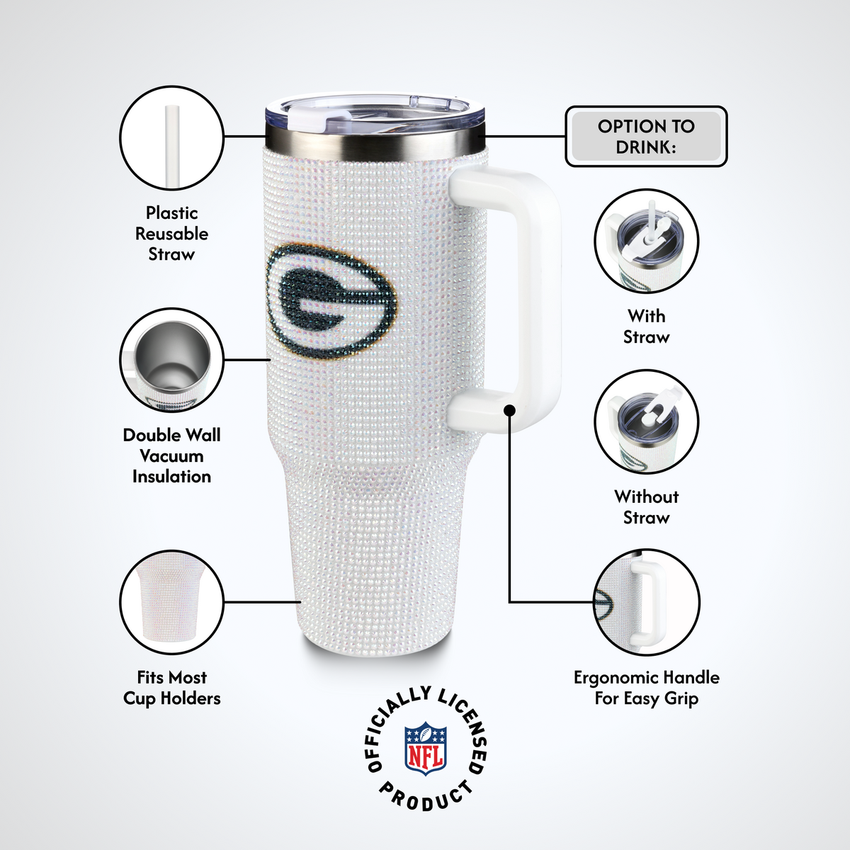 40oz Bling Collosal Tumbler | Green Bay Packers