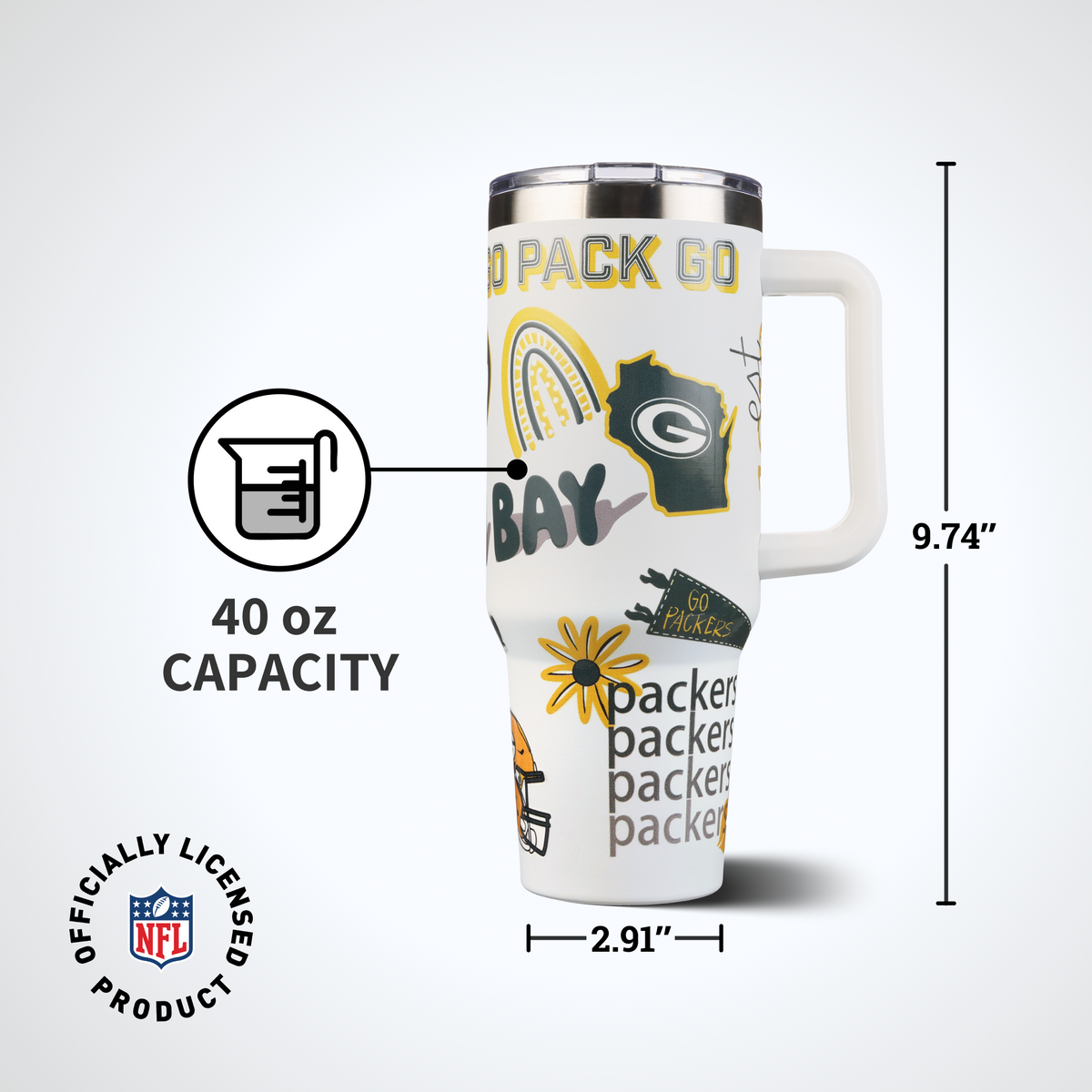 40oz Team Spirit Game Day Tumbler I | Green Bay Packers