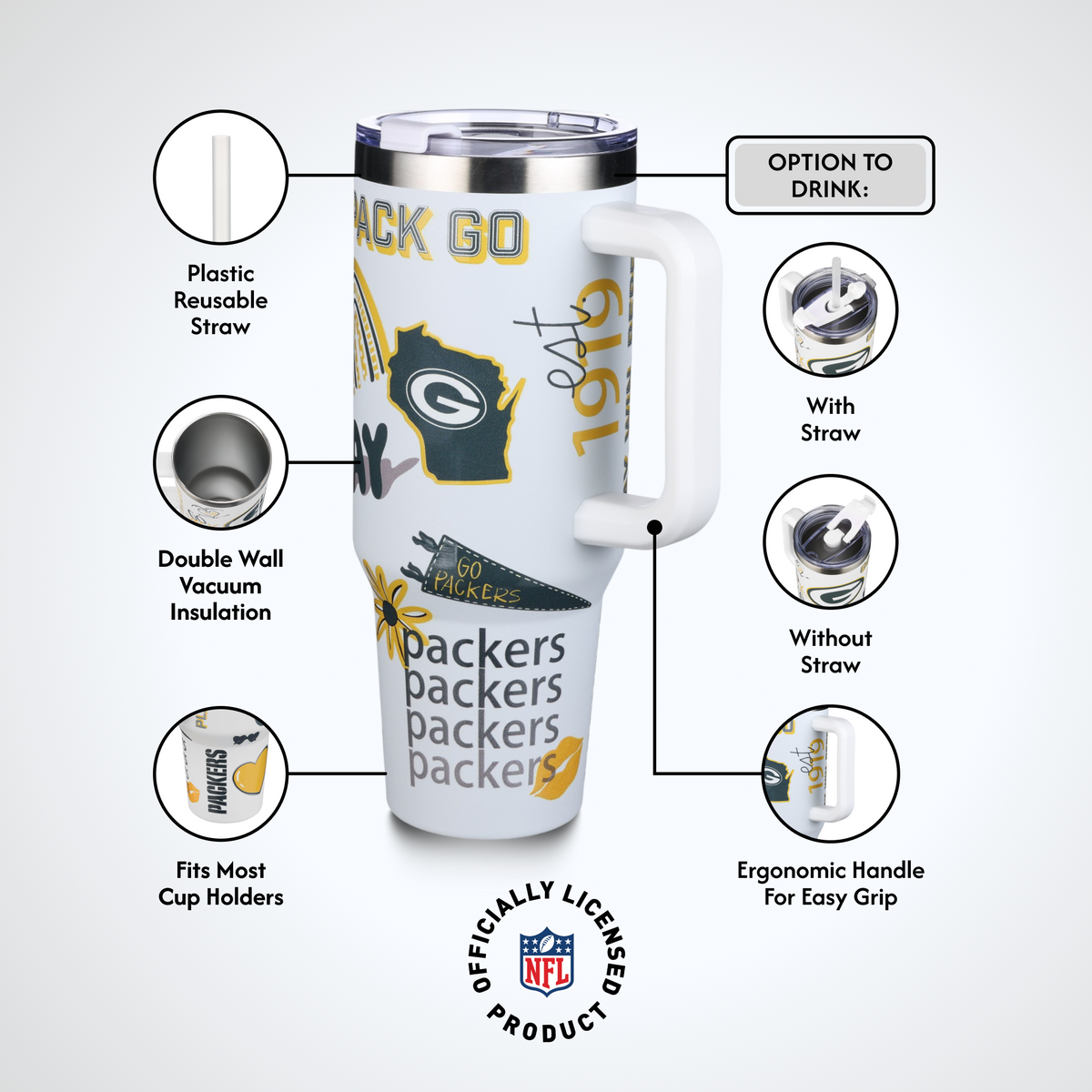 40oz Team Spirit Game Day Tumbler I | Green Bay Packers