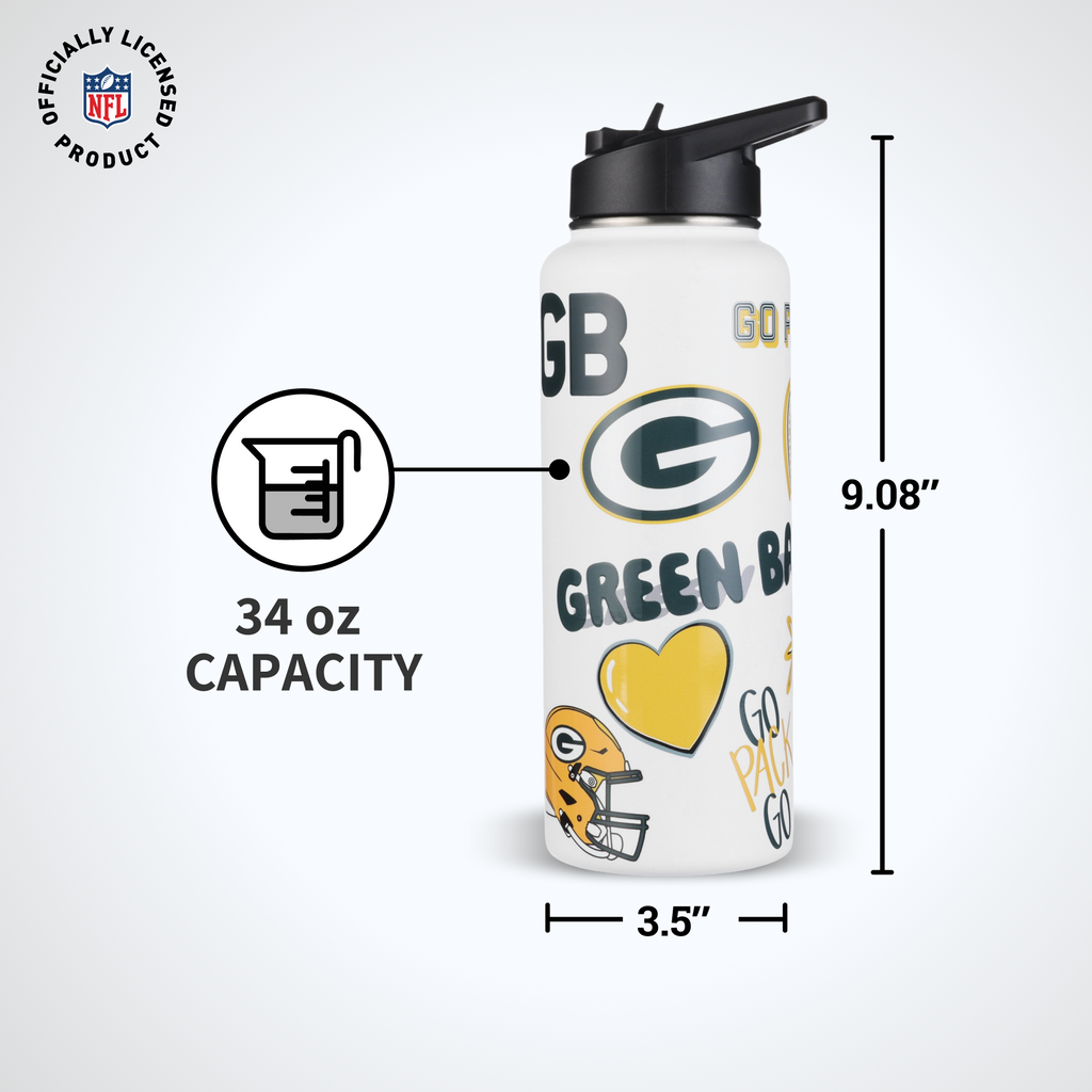 34oz Team Spirit Water Bottle I | Green Bay Packers