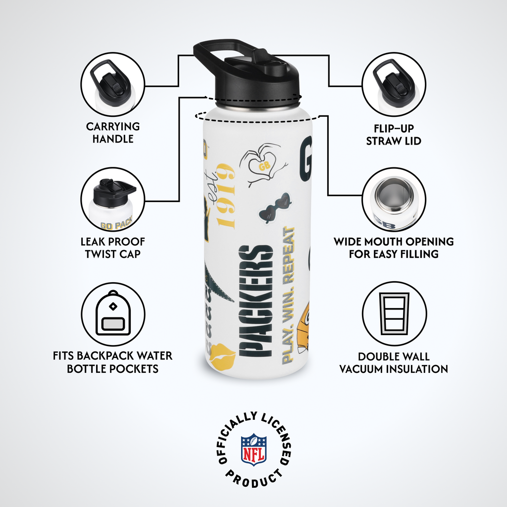 34oz Team Spirit Water Bottle I | Green Bay Packers