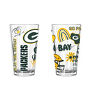 2pk 16oz Pint Glass, DP, Loco Design | Green Bay Packers