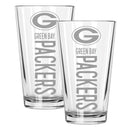 2pk 16oz Pint Glass Pinnacel Design | Green Bay Packers