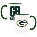 2pk 15oz White Mug Logo + Wordmark | Green Bay Packers