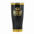 24 oz Stainless Steel Tumbler with Gold Accents & Etched Classic Crew Team Design, Green Bay Packers