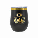 12 oz Stainless Steel Wine Tumbler with Gold Etched Classic Crew Team Design, Green Bay Packers