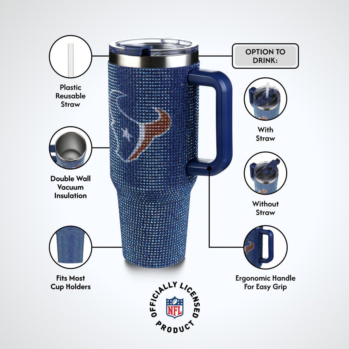 40oz TC Bling Game Day Tumbler I | Houston Texans
