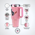 40oz Pink Bling Game Day Tumbler I | Houston Texans