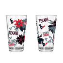 2pk 16oz Pint Glass, DP, Flowers | Houston Texans