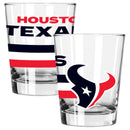 2pk 15oz Old Fashion Glass Big Stripes Design | Houston Texans