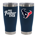 20oz Navy Stainless Steel Tumbler, Direct Print, Best Dad Ever Design, Houston Texans