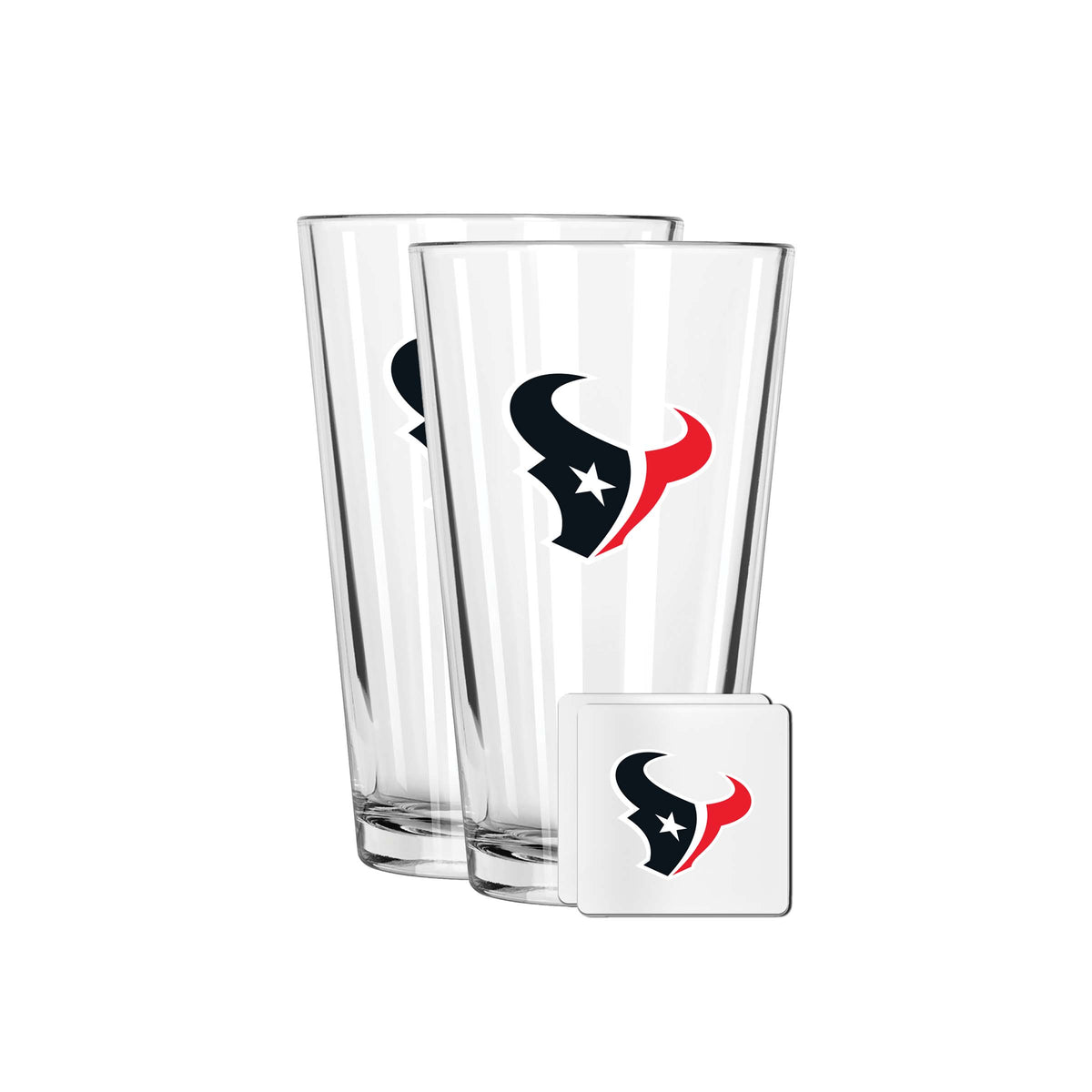 2 Pack Pint and Coasters Set | Houston Texans