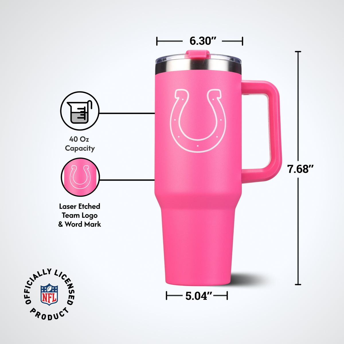 40oz Pink Game Day Tumbler I | Indianapolis Colts
