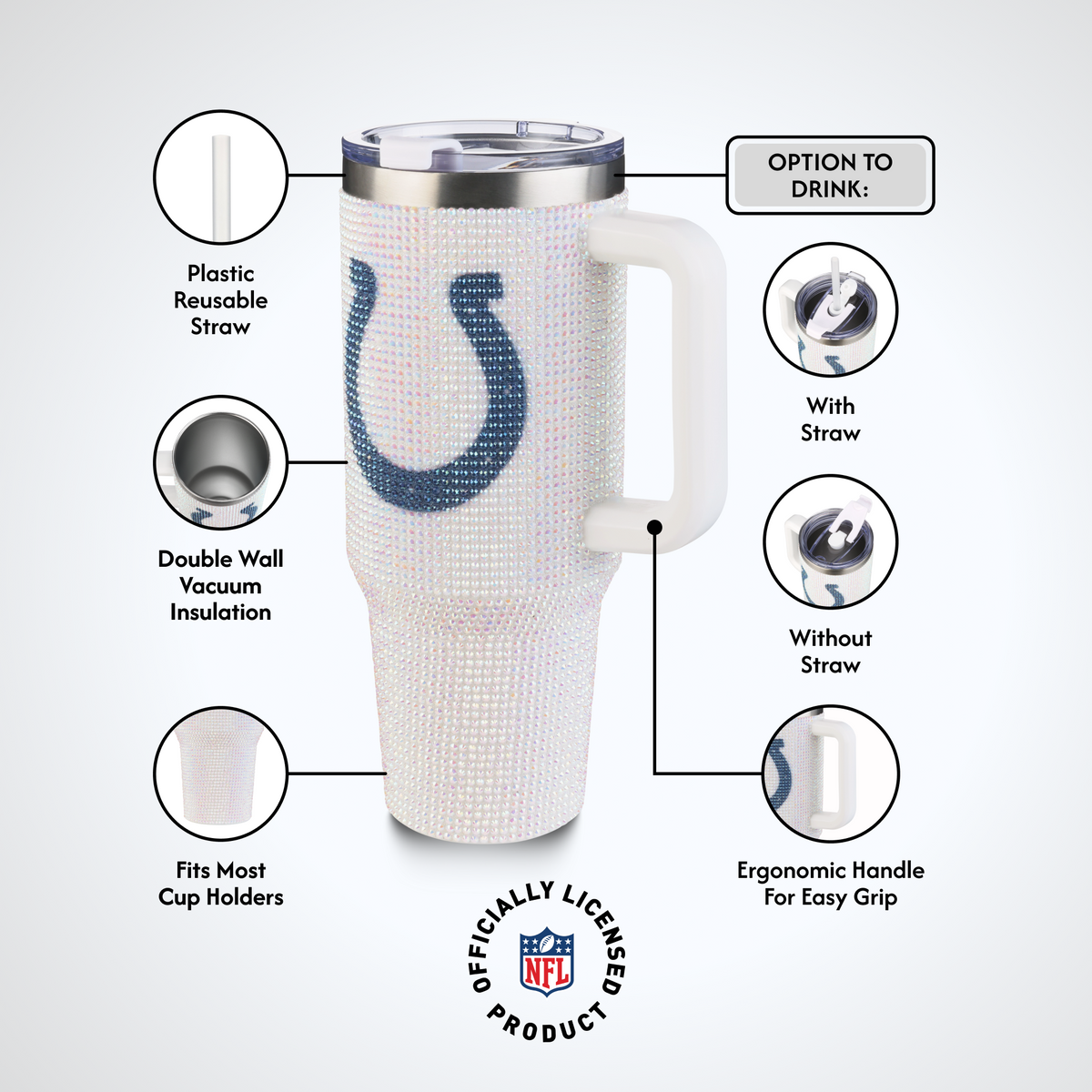 40oz Bling Collosal Tumbler | Indianapolis Colts