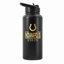 32 oz Stainless Steel Water Bottle with Gold Etched Classic Crew Team Design, Indianapolis Colts