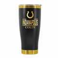 24 oz Stainless Steel Tumbler with Gold Accents & Etched Classic Crew Team Design, Indianapolis Colts