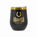 12 oz Stainless Steel Wine Tumbler with Gold Etched Classic Crew Team Design, Indianapolis Colts