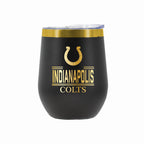 12 oz Stainless Steel Wine Tumbler with Gold Etched Classic Crew Team Design, Indianapolis Colts