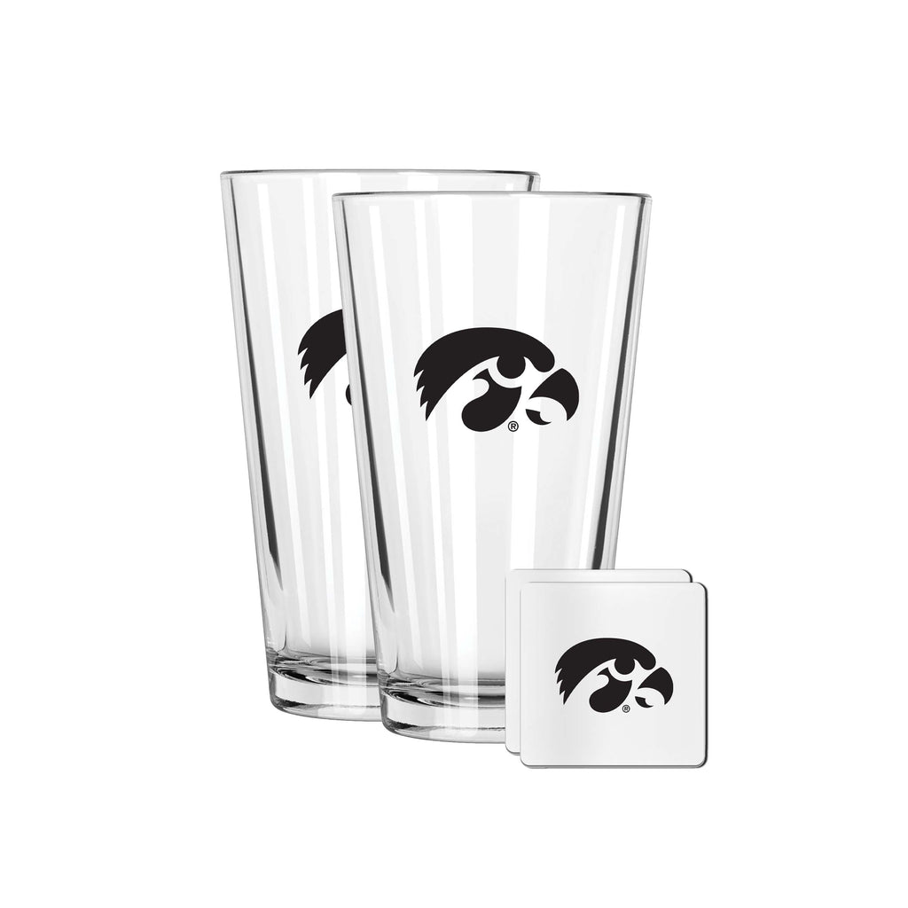 2 Pack Pint and Coasters set  | University Of Iowa
