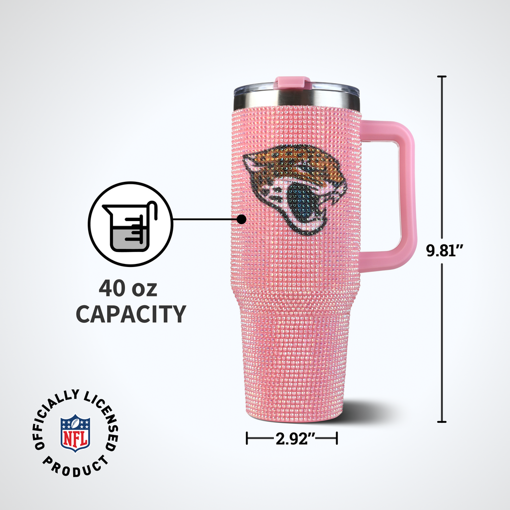 40oz Pink Bling Game Day Tumbler I | Jacksonville Jaguars