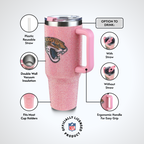 40oz Pink Bling Game Day Tumbler I | Jacksonville Jaguars