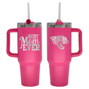 40oz Pink Stainless Steel Colossal Tumbler, Etched, Best Mom Ever Design, Jacksonville Jaguars